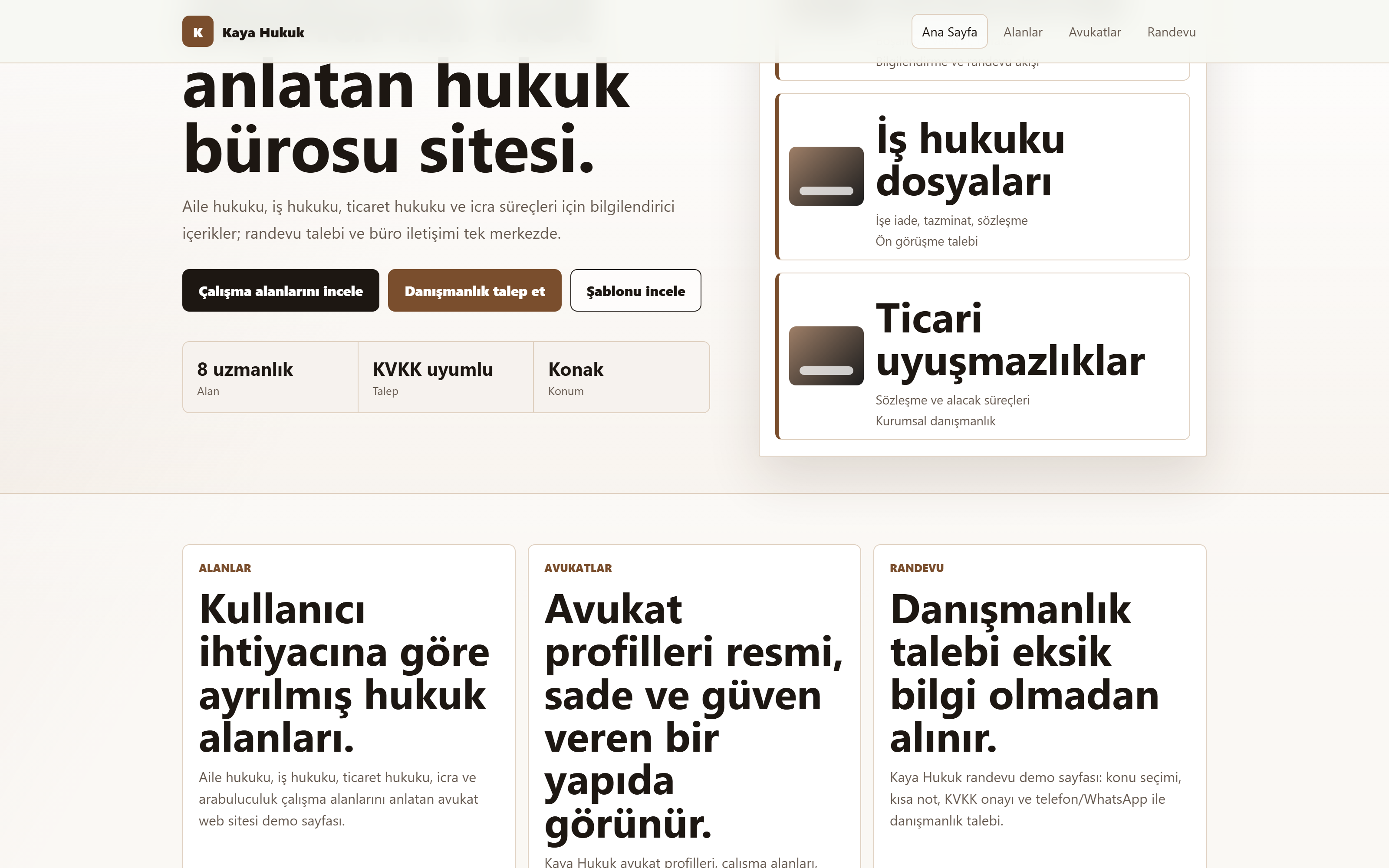 Hukuki hizmetler ve uzmanlık alanları