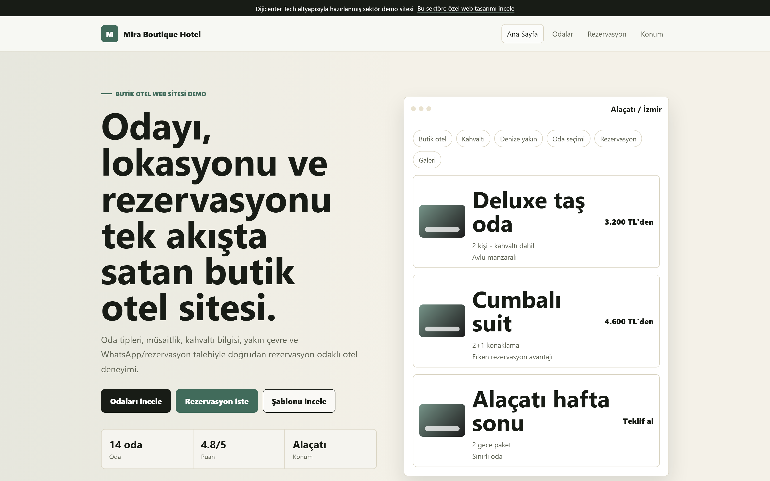 Butik Otel Şablonu