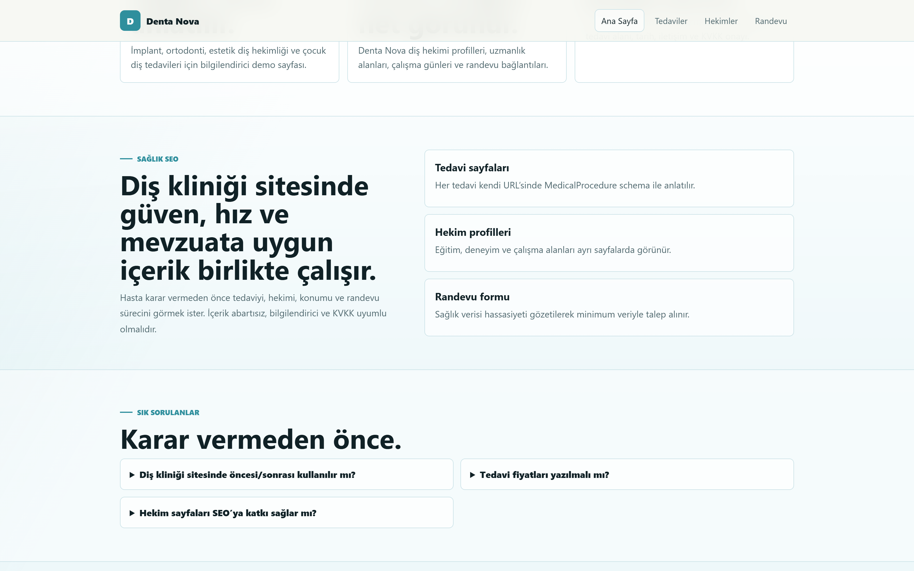 Randevu süreci ve KVKK açıklaması