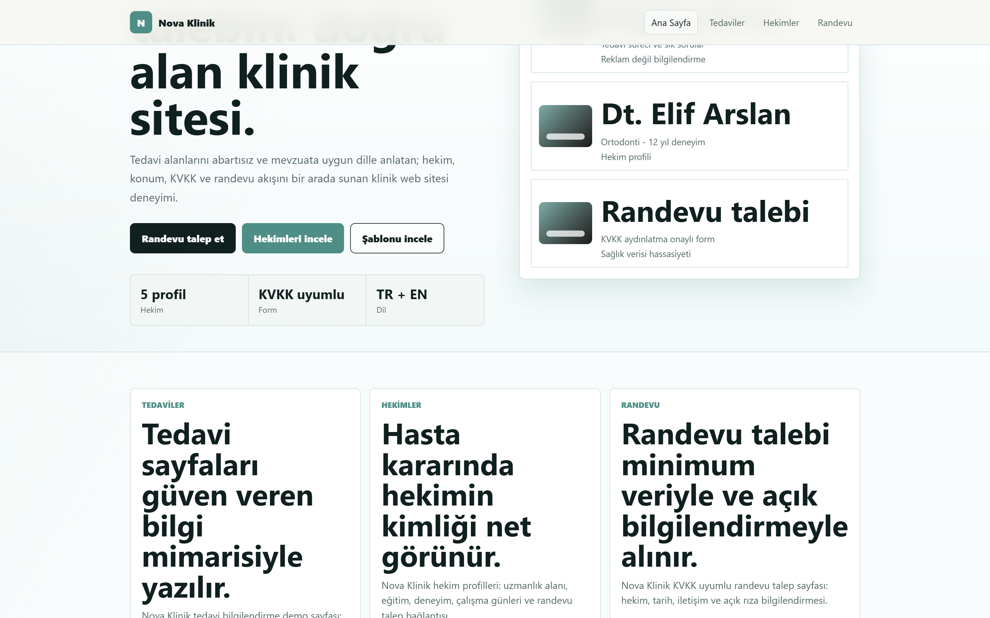 Tedavi sayfaları — mevzuata uygun bilgilendirme
