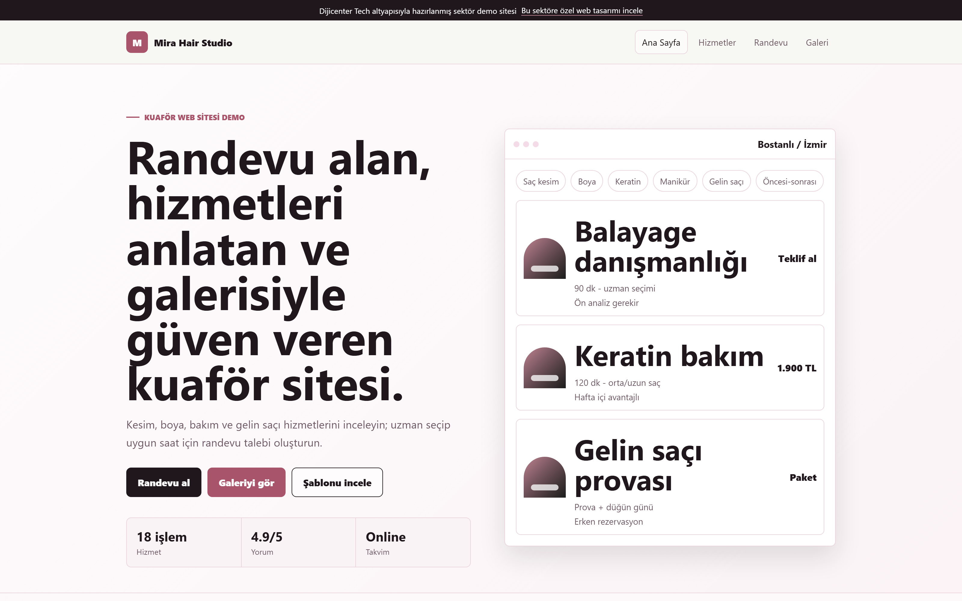 Kuaför Studio Şablonu