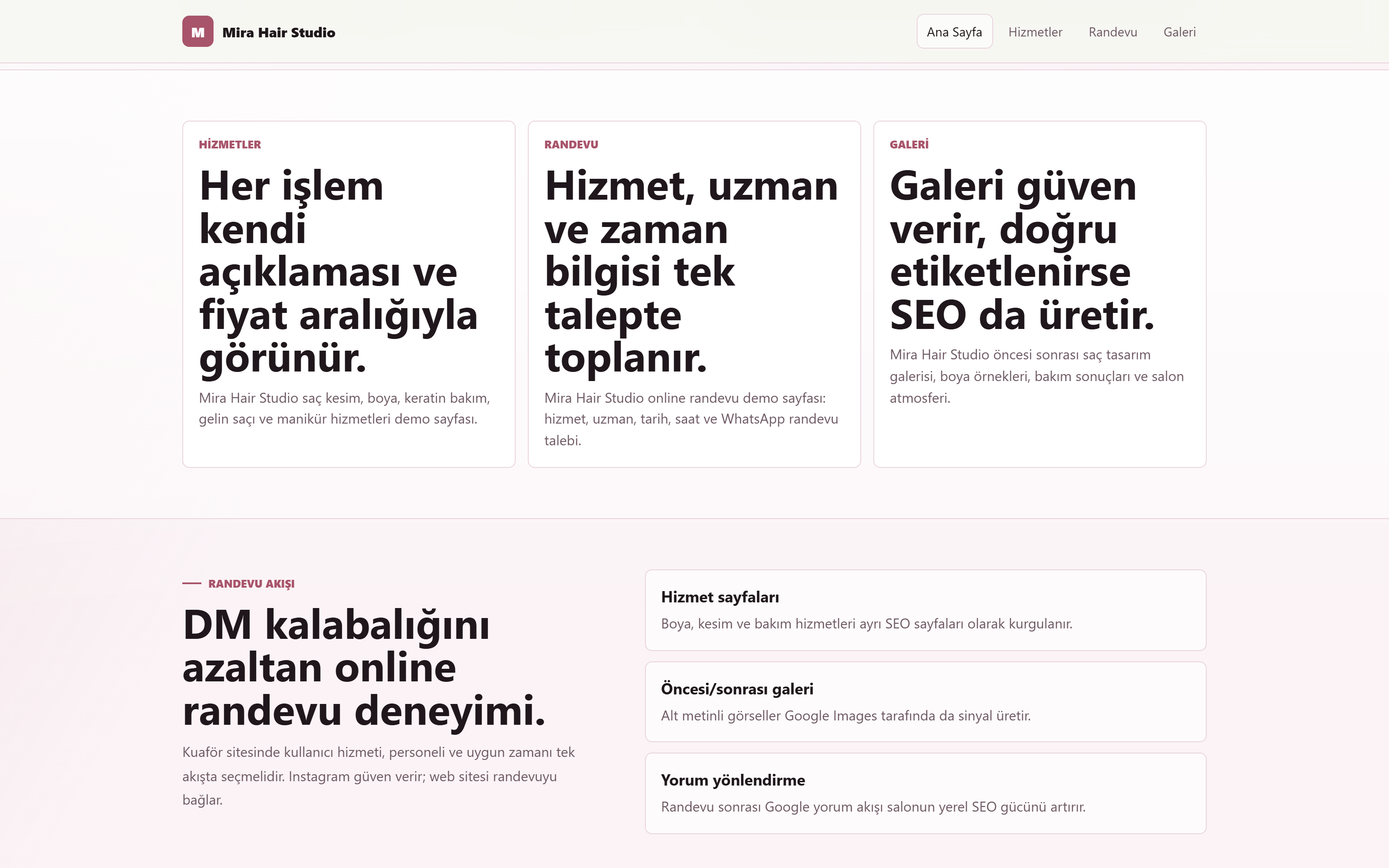 Öncesi/sonrası galeri — hizmet bazlı görsel kanıt