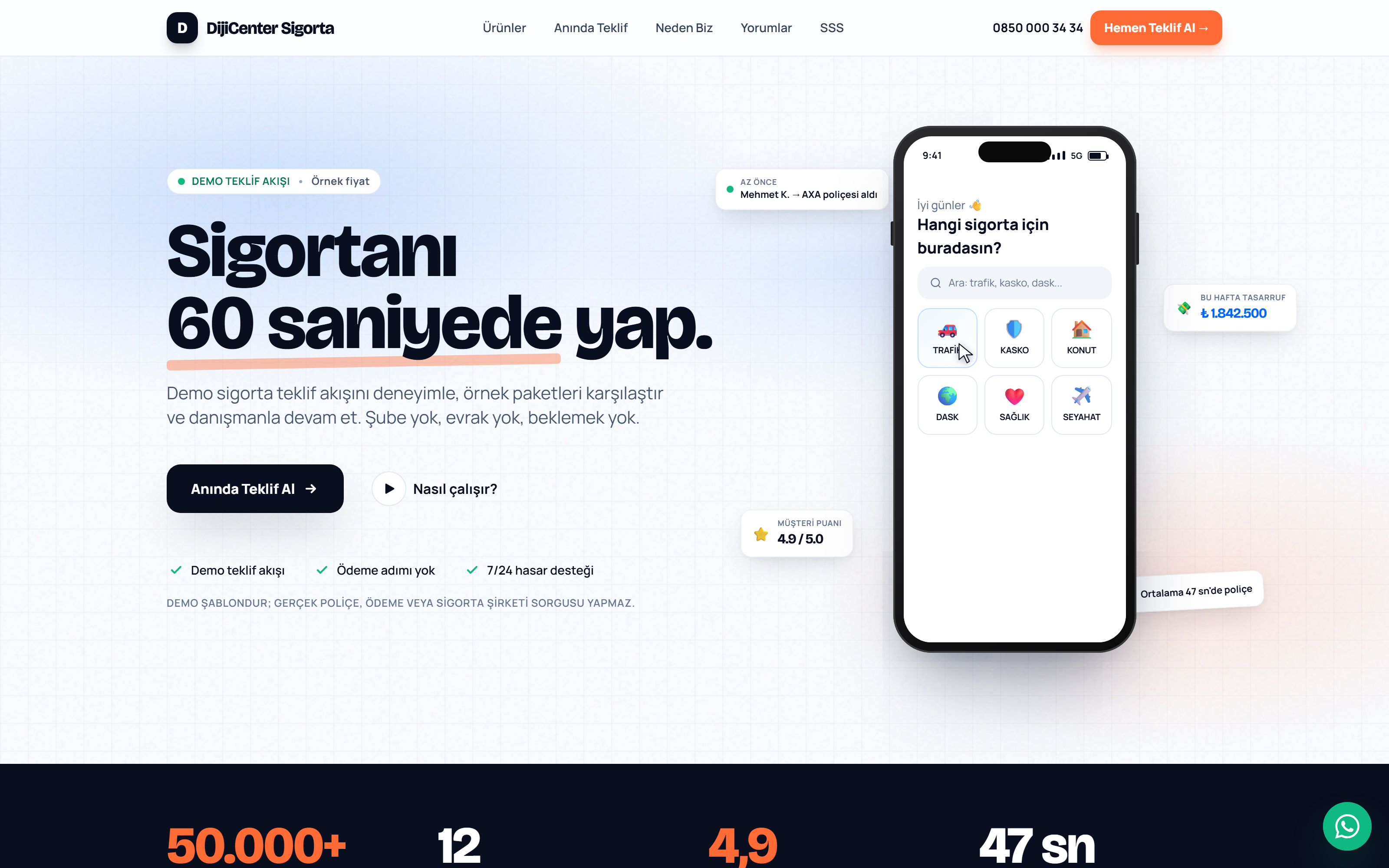 Sigorta Teklif Akışı Şablonu
