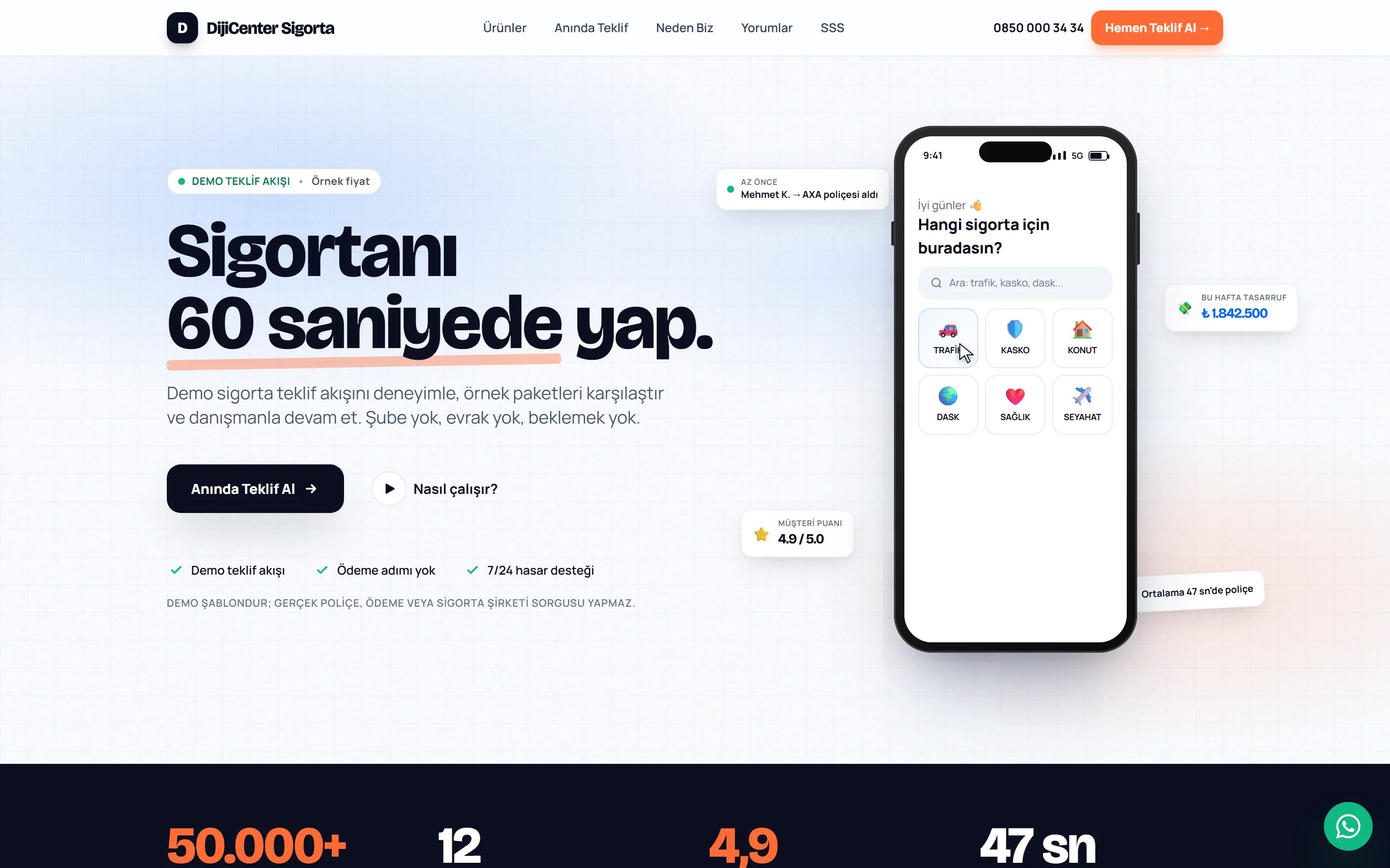 Sigorta Teklif Akışı Şablonu
