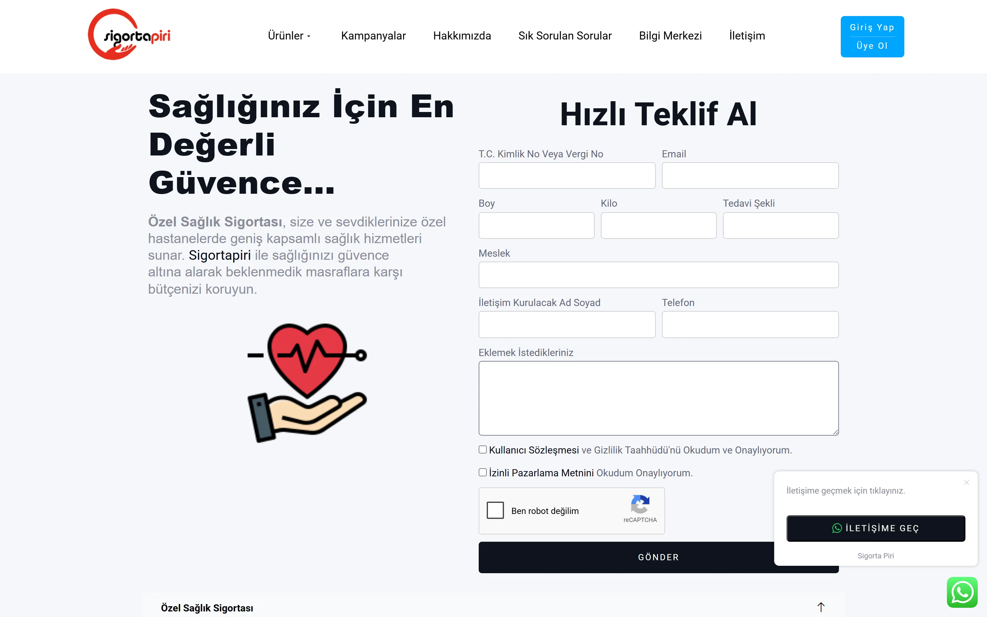 Özel sağlık sigortası — paket karşılaştırma