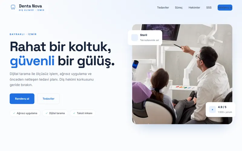 Denta Nova web tasarım önizleme