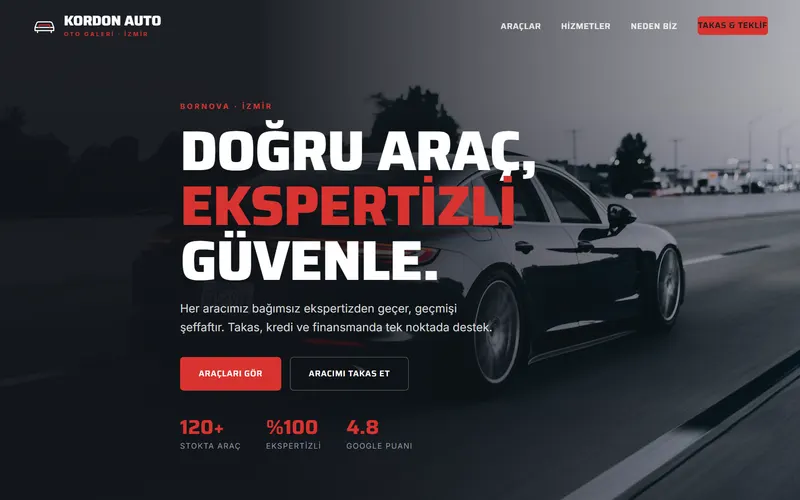 Kordon Auto web tasarım önizleme